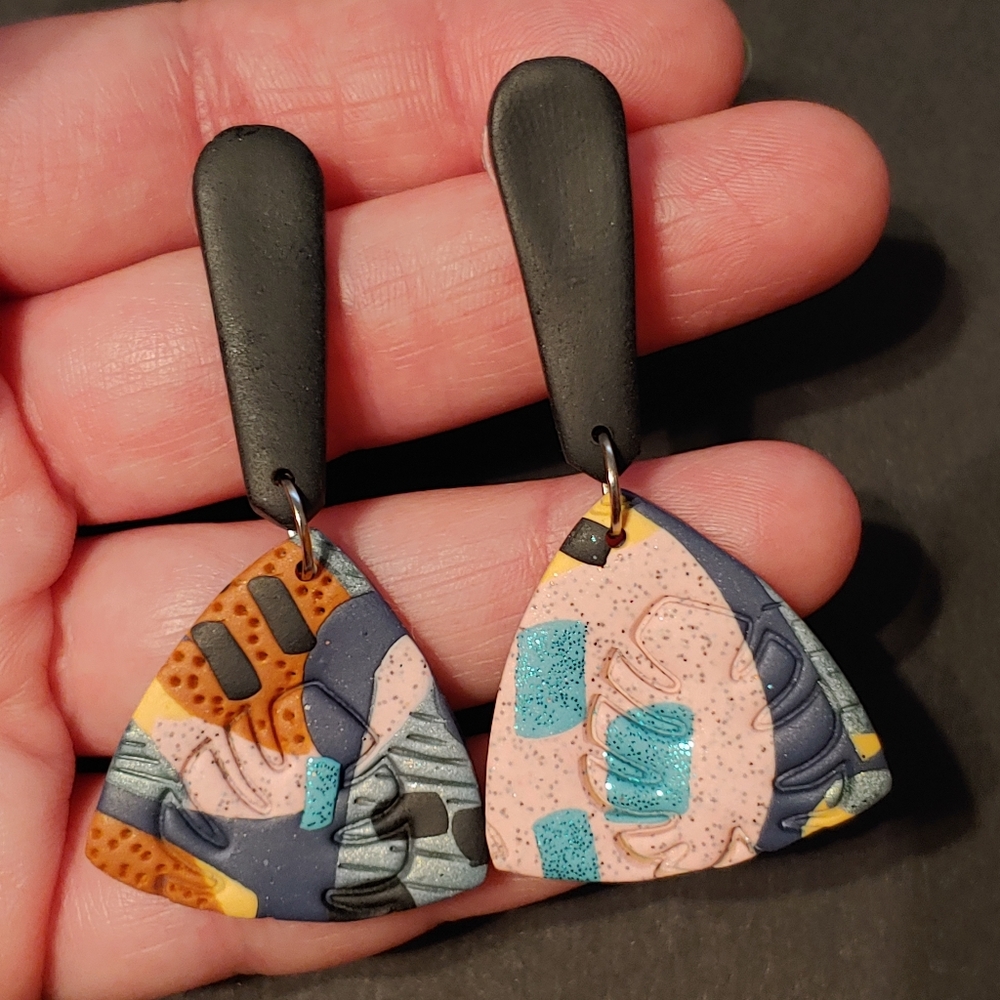 Handmade Polymer Clay Contemporary Modern Earrings